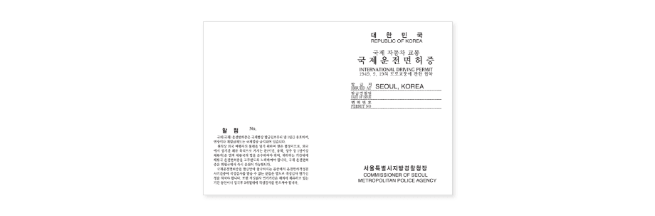 국제운전면허증 견본